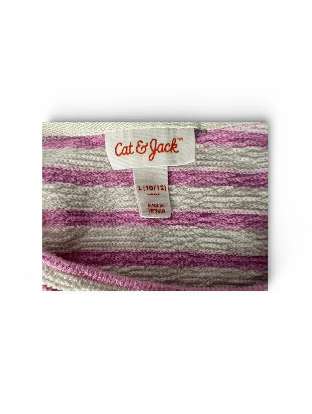 Cat & Jack Pink & White Lightweight Slugged Striped Sweatshirt Pink White SS